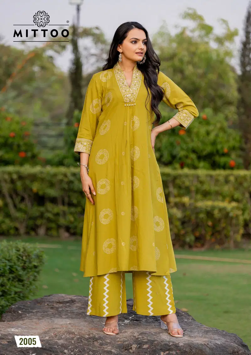 Vitara By Mittoo Rayon Printed Wholesale Kurti With Bottom Suppliers In Mumbai